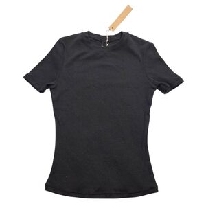 SKIMS Cotton Rib TShirt Top Shirt Black Soot XXSmall NWT